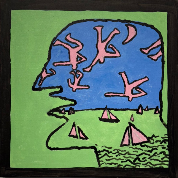 Man Thinking of Falling Figures