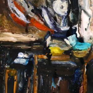 La Balance by Alexandra Pozzo di Borgo, ink and acrylic on paper mounted on canvas, 2010