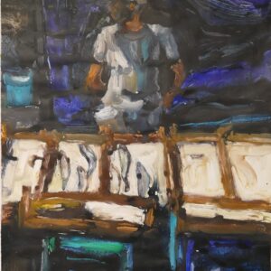 Poissonnier by Alexandra Pozzo di Borgo, ink and acrylic on paper mounted on canvas, 2010